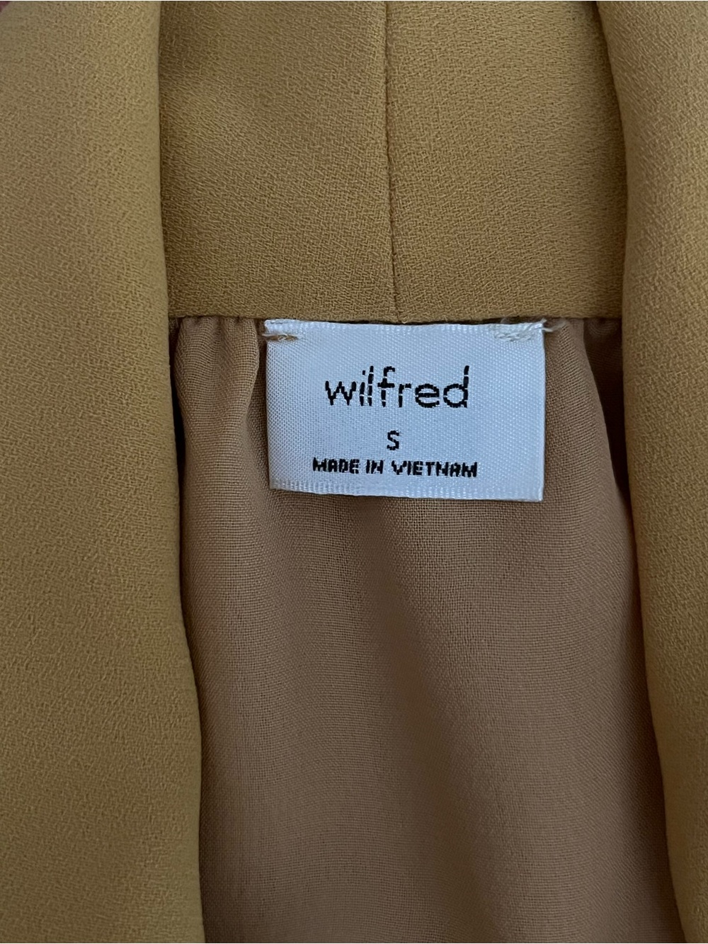 Wilfred Aritzia Draped Pocket Mini Dress Mustard yellow S-L - Picture 8 of 9
